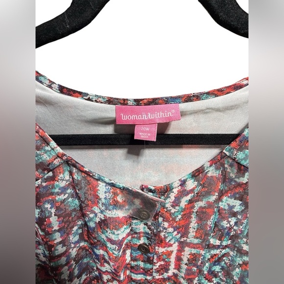 Woman Within sleeveless patterned long dress. Size 20W - Picture 4 of 5